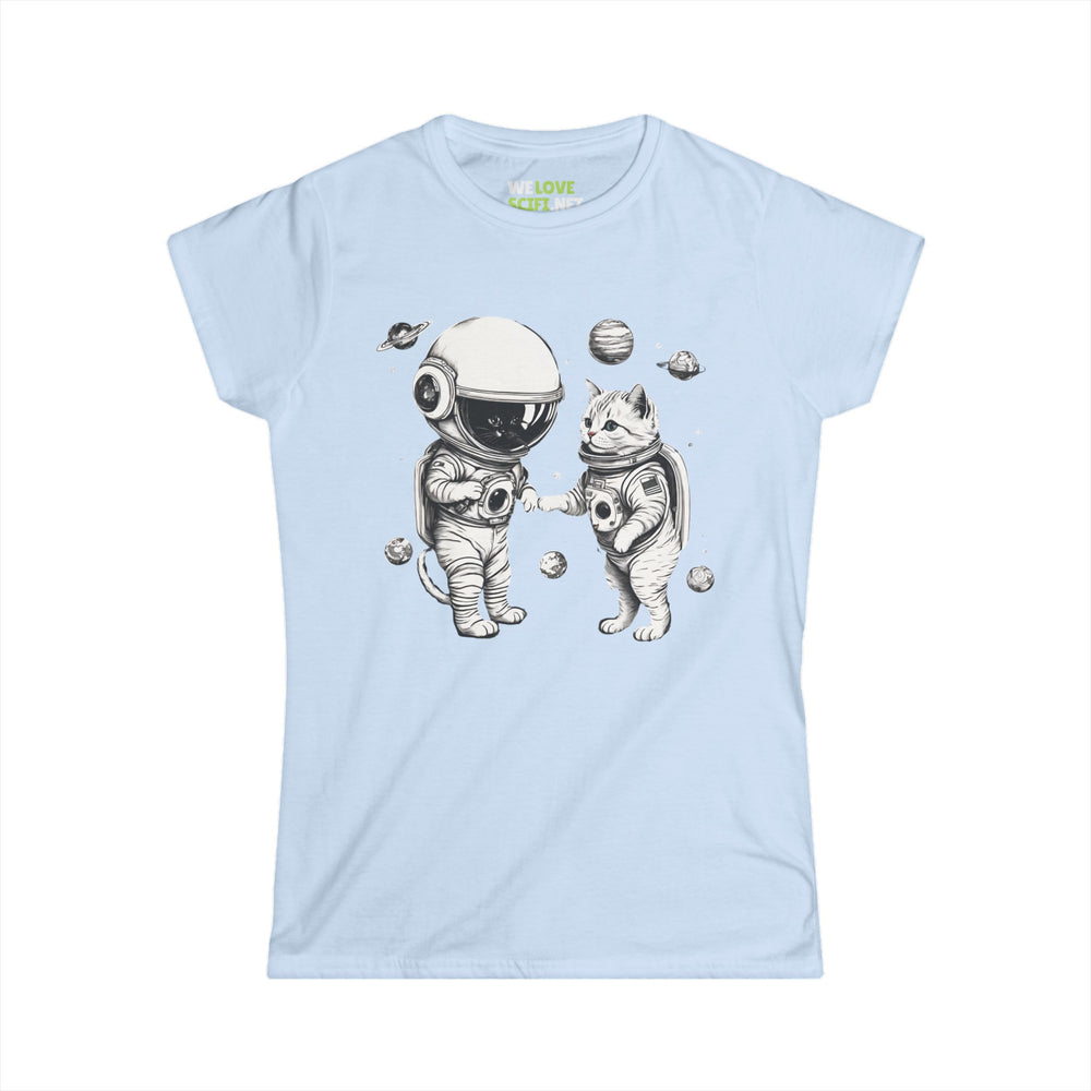 Space Kitties Astronaut Cats Woman's Tee | Sci-Fi Apparel