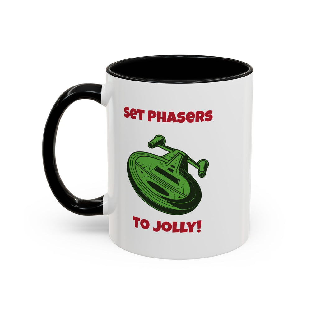 Jolly Phasers Funny SciFi Christmas Accent Mug-welovescifi.net