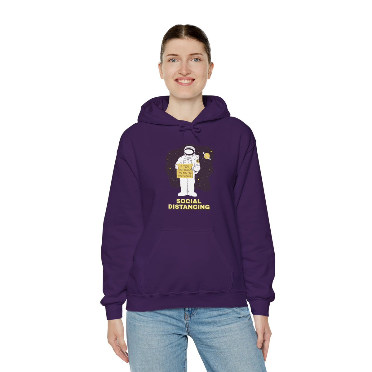 Social Distancing Astronaut Hoodie | Funny Sci-Fi Pullover