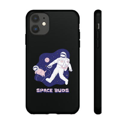 Space Buds iPhone Cases Fun Sci-Fi Astronaut & Dog Covers