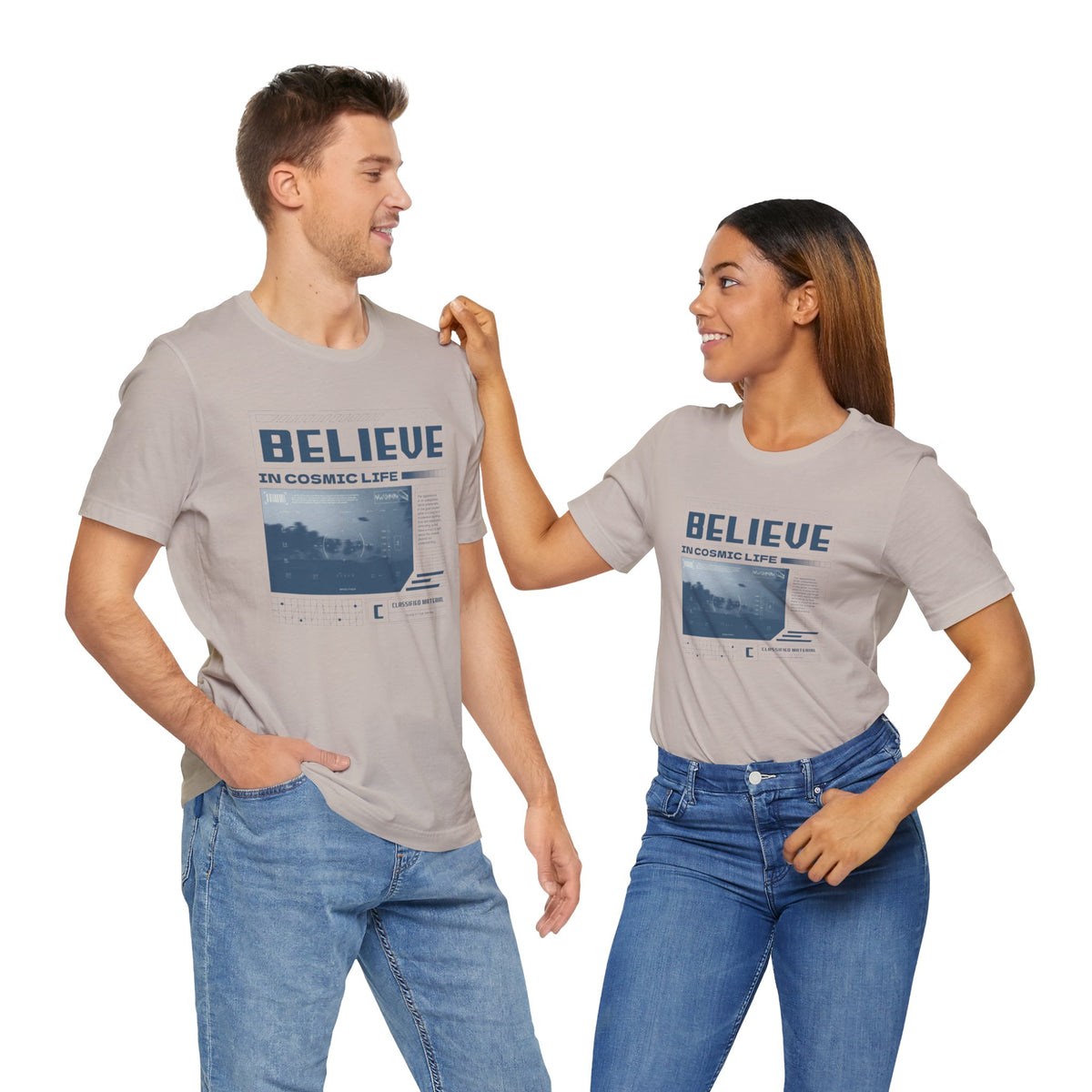 Believe In Cosmic Life UFO Sci-Fi T-Shirt-welovescifi.net