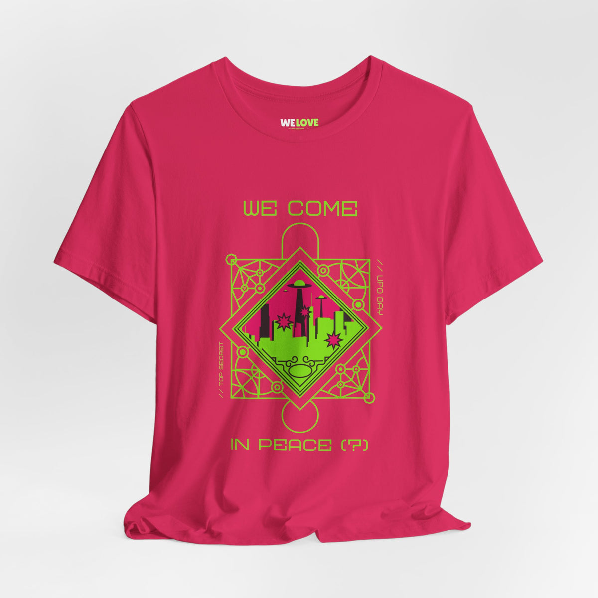 We Come In Peace(?) UFOs Sci-Fi T-Shirt-welovescifi.net