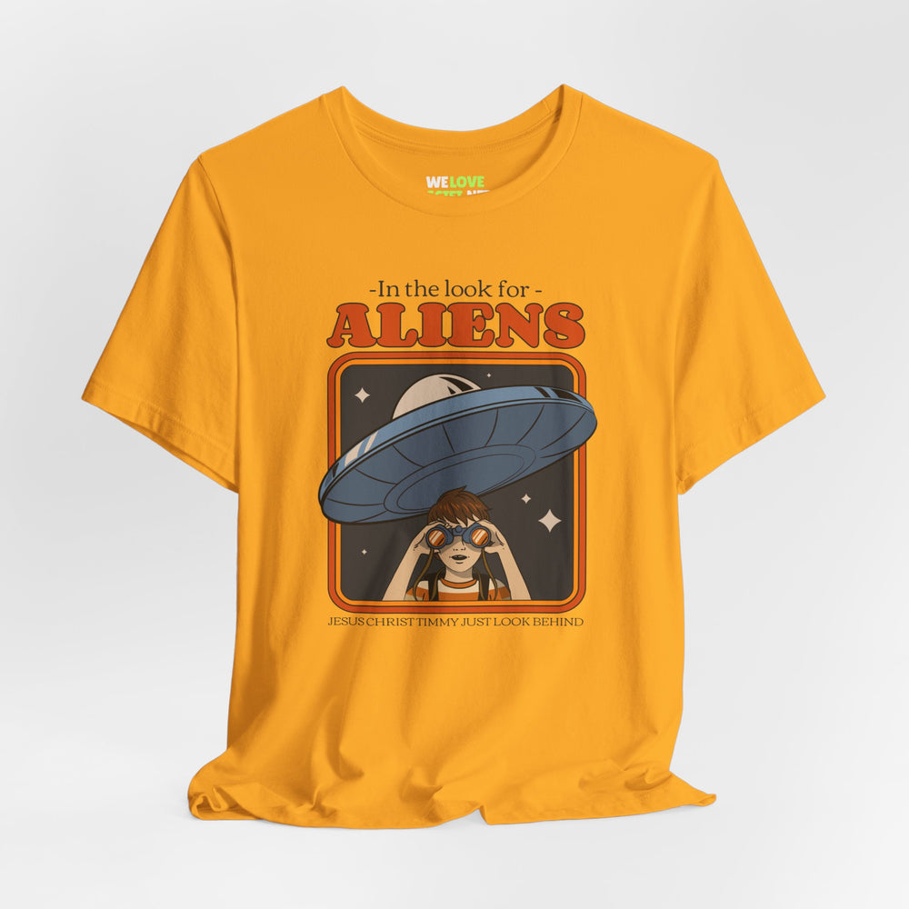 ufo sci-fi t-shirt-Just Look Behind UFO Sci-Fi T-Shirt