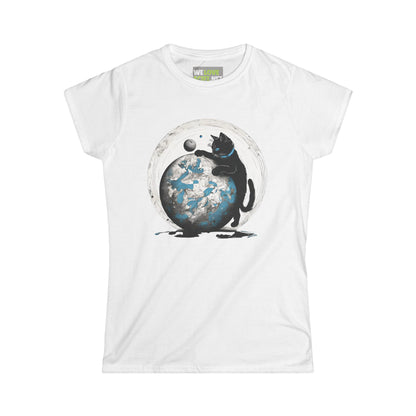 cat sci-fi woman's tee-Space Player Cat SciFi Women's Tee