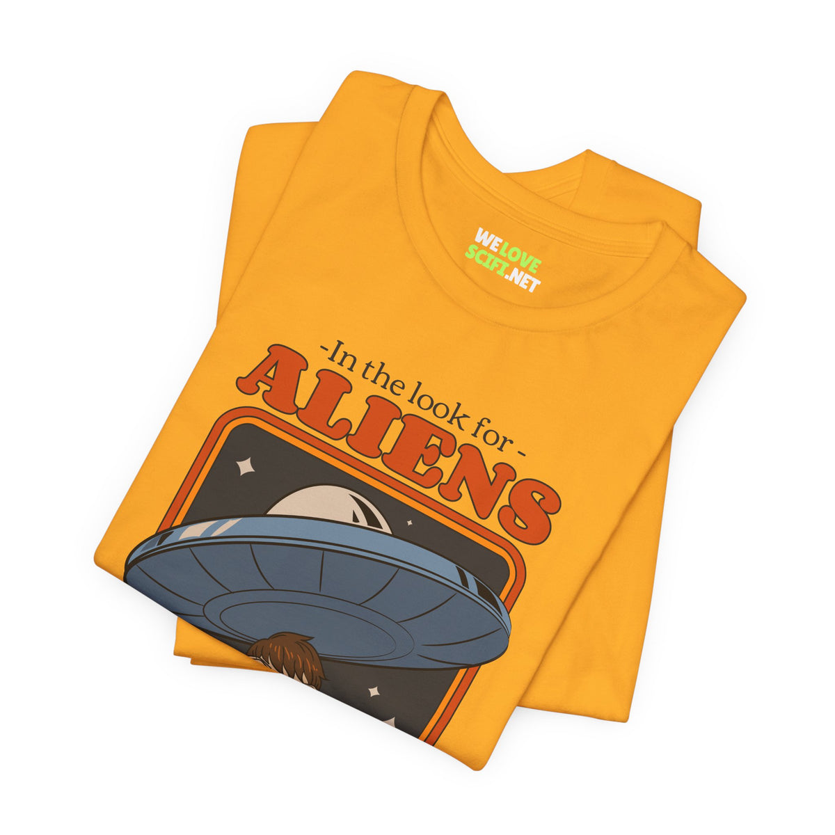 ufo sci-fi t-shirt-Just Look Behind UFO Sci-Fi T-Shirt