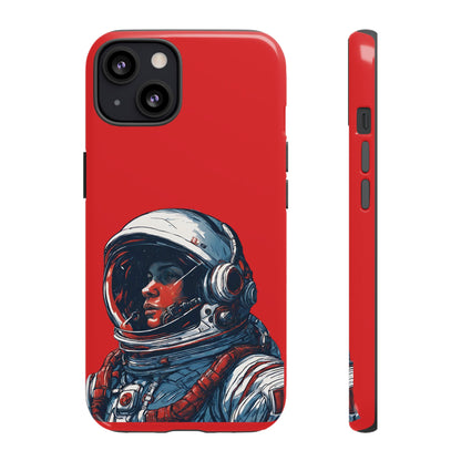 Astronaut In Red SpaceArt Sci-Fi Tough iPhone Mobile Cases