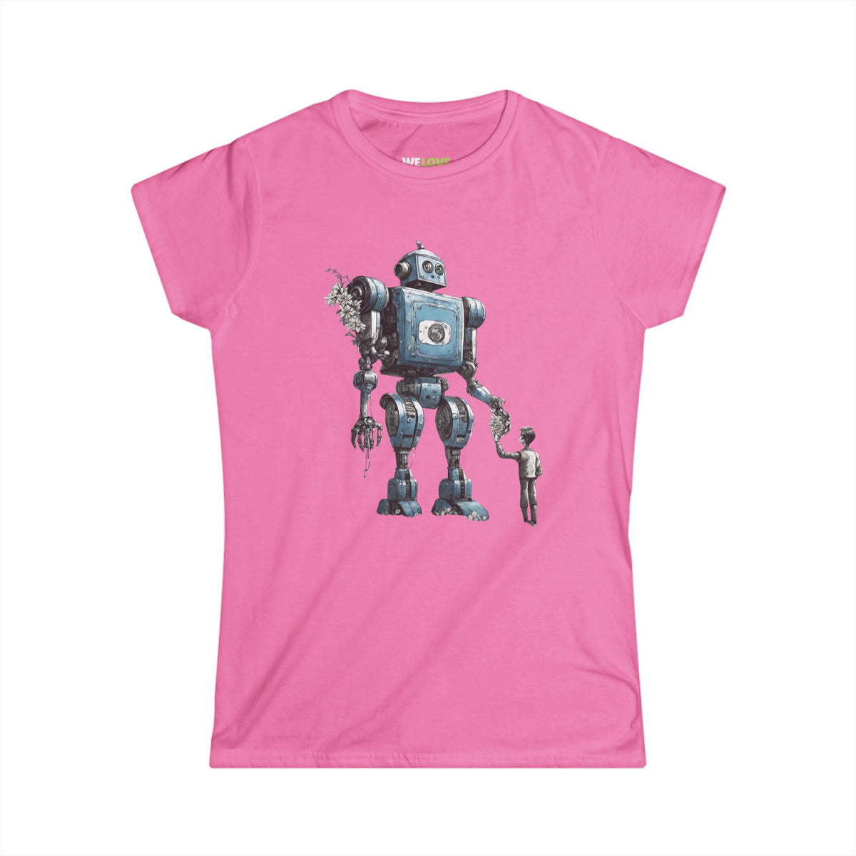 Bringing You Flowers SpaceArt Robot Woman's Tee-welovescifi