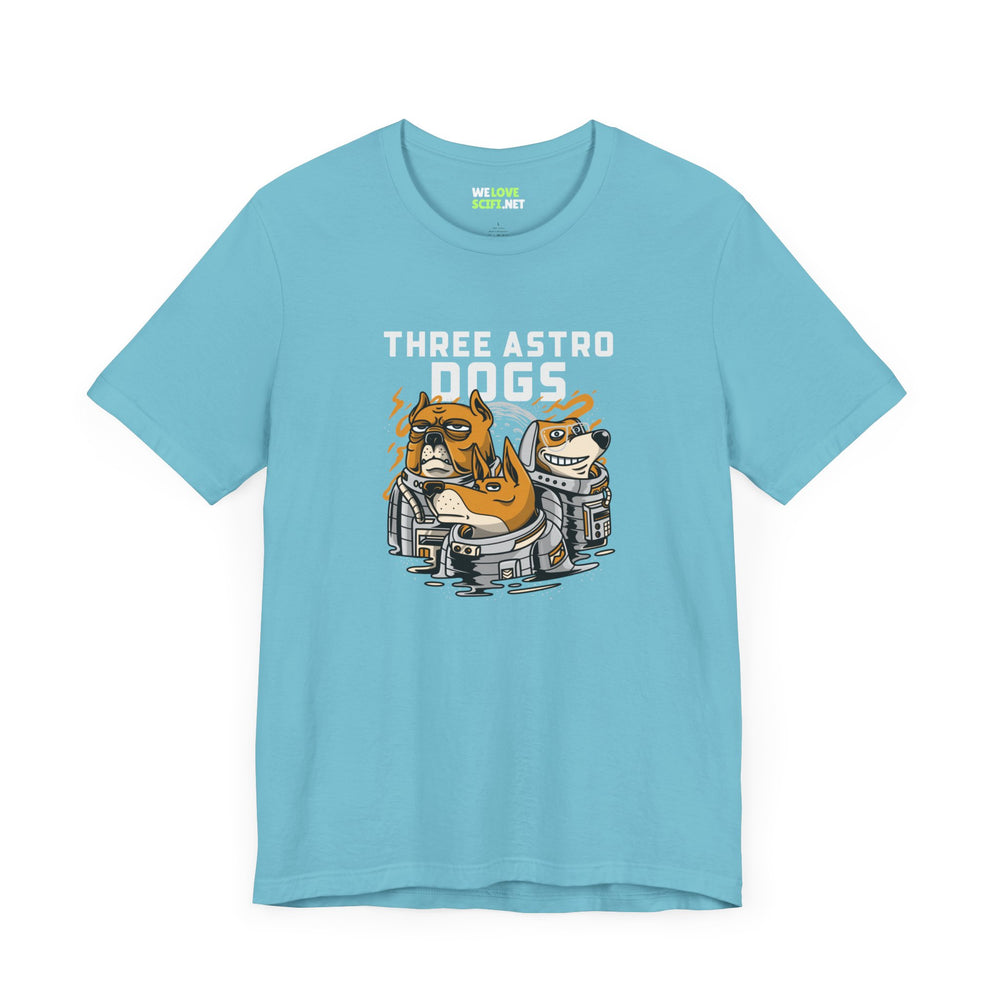 Three Astro Dogs Funny Astronaut Sci-Fi T-Shirt-welovescifi.net