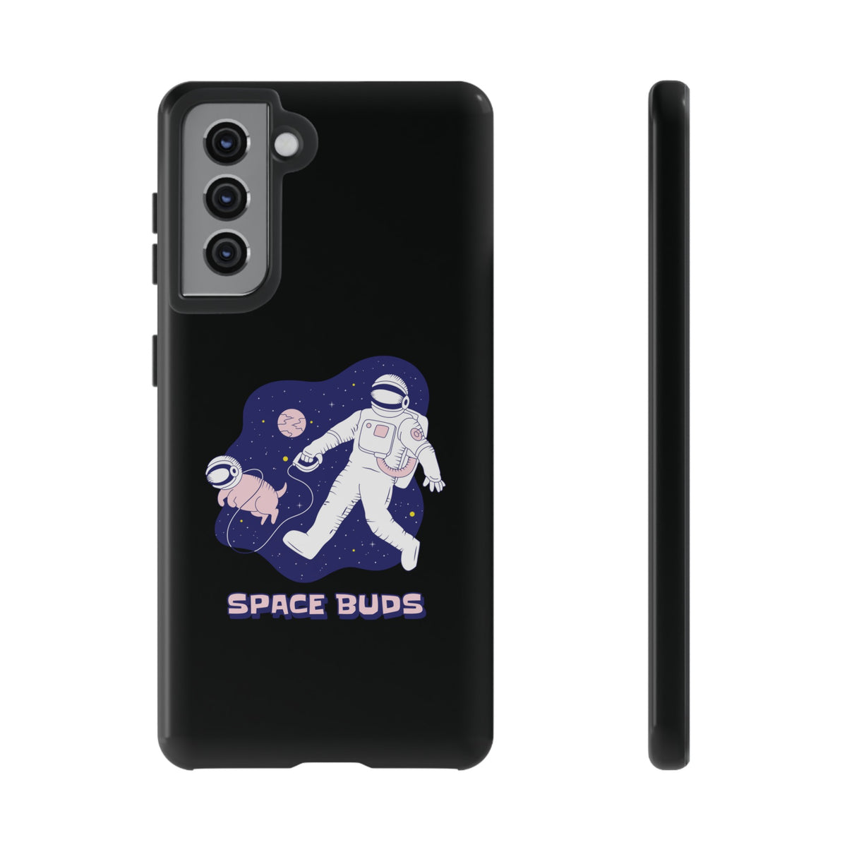 Space Buds Samsung Galaxy Cases Astronaut Dog SciFi Design