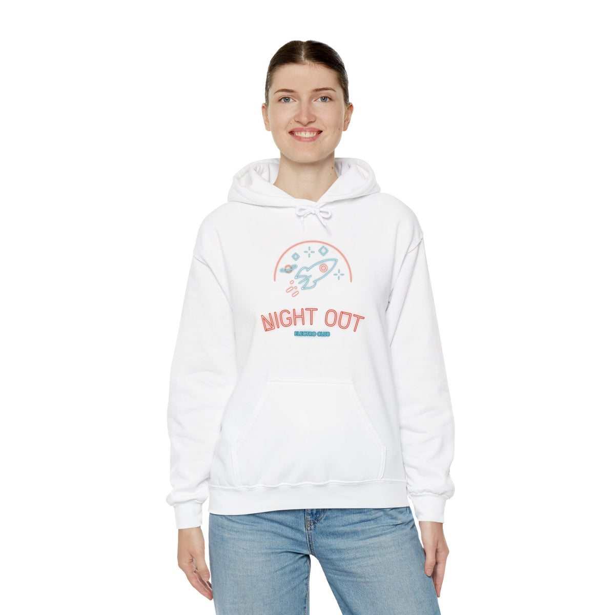 retro sci-fi hoodie-Night Out Neon Retro Sci-Fi Hoodie