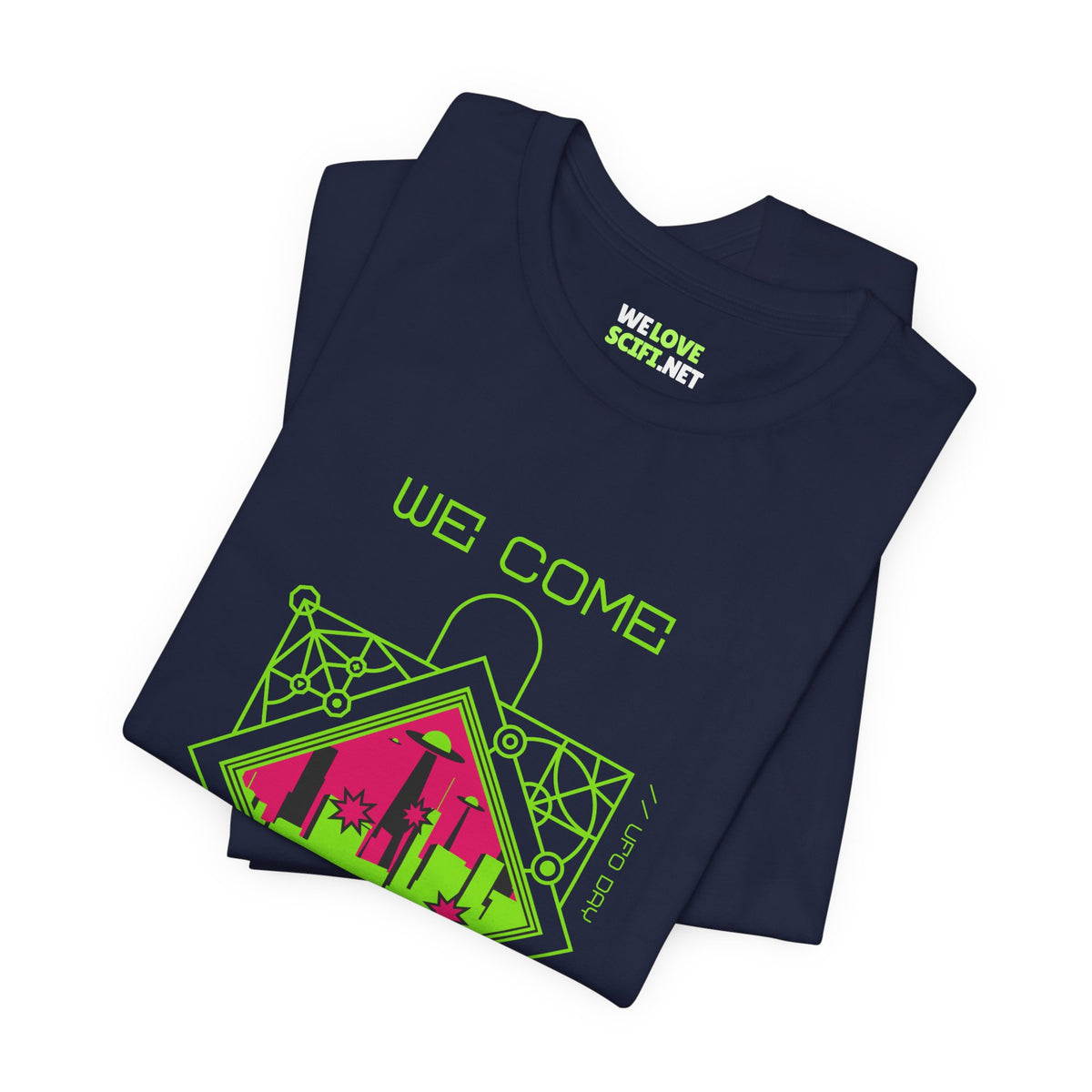 We Come In Peace(?) UFOs Sci-Fi T-Shirt-welovescifi.net