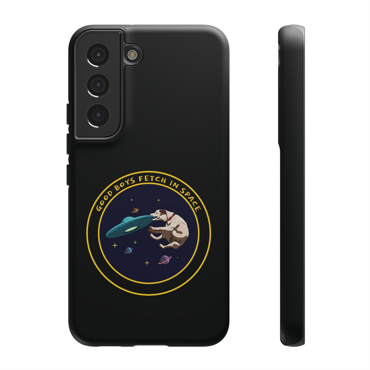 Fetch In Space Dog UFO Tough Samsung Galaxy Mobile Cases