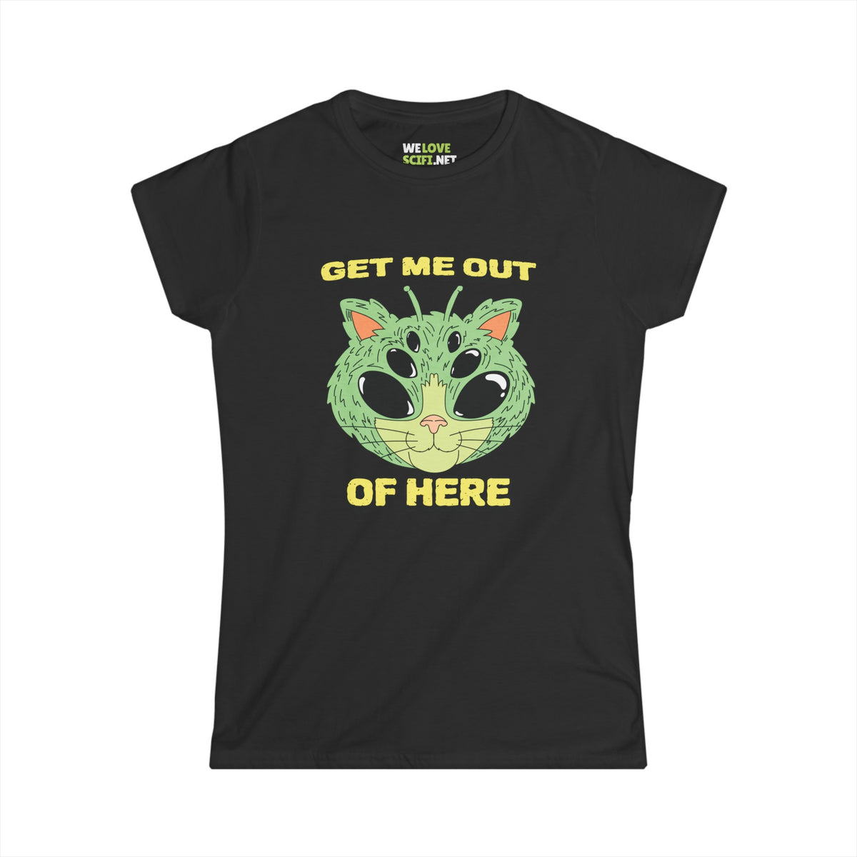 Get Me Out Of Here Funny Cat Alien Woman's Tee-welovescifi.n