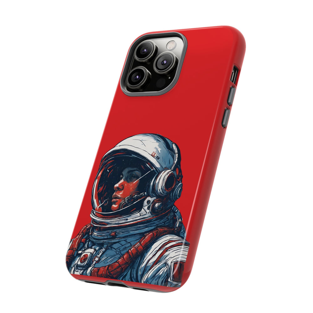 Astronaut In Red SpaceArt Sci-Fi Tough iPhone Mobile Cases