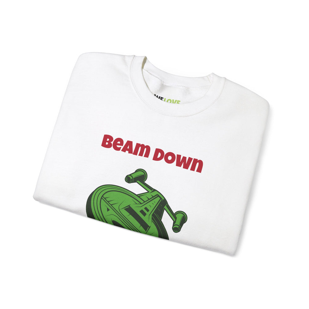 Beam Down The Presents Funny SciFi Christmas Crewneck Sweatshirt-welovescifi.net