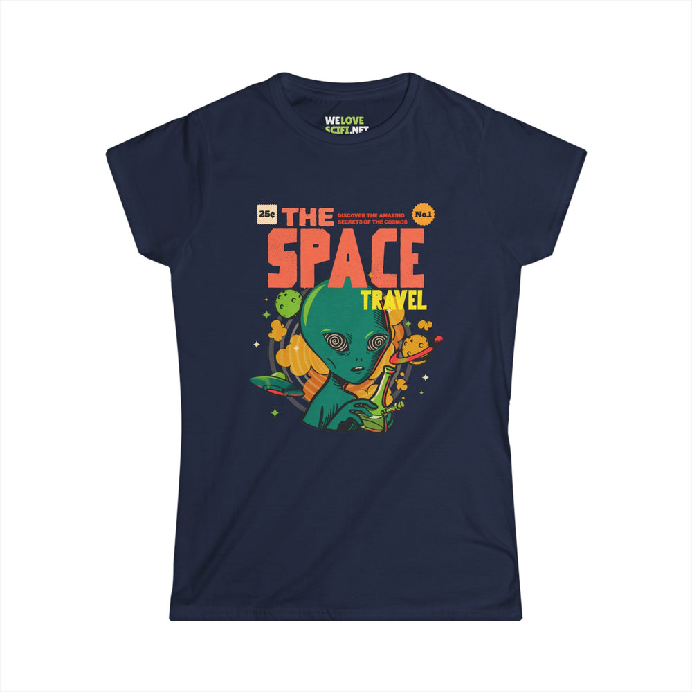 Retro Sci-Fi T-Shirt: Space Travel Comic Alien Women's Tee