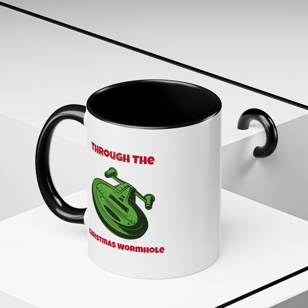 Christmas Wormhole Funny SciFi Christmas Accent Mug-welovescifi.net