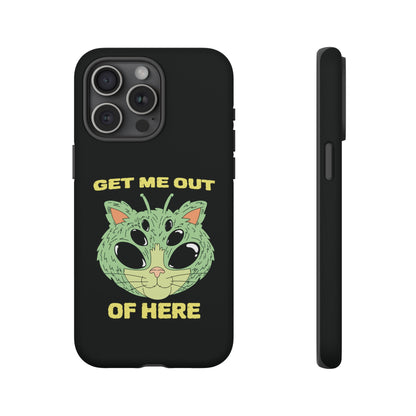 Out Of Here Funny UFO Cat Sci-Fi Tough iPhone Mobile Cases