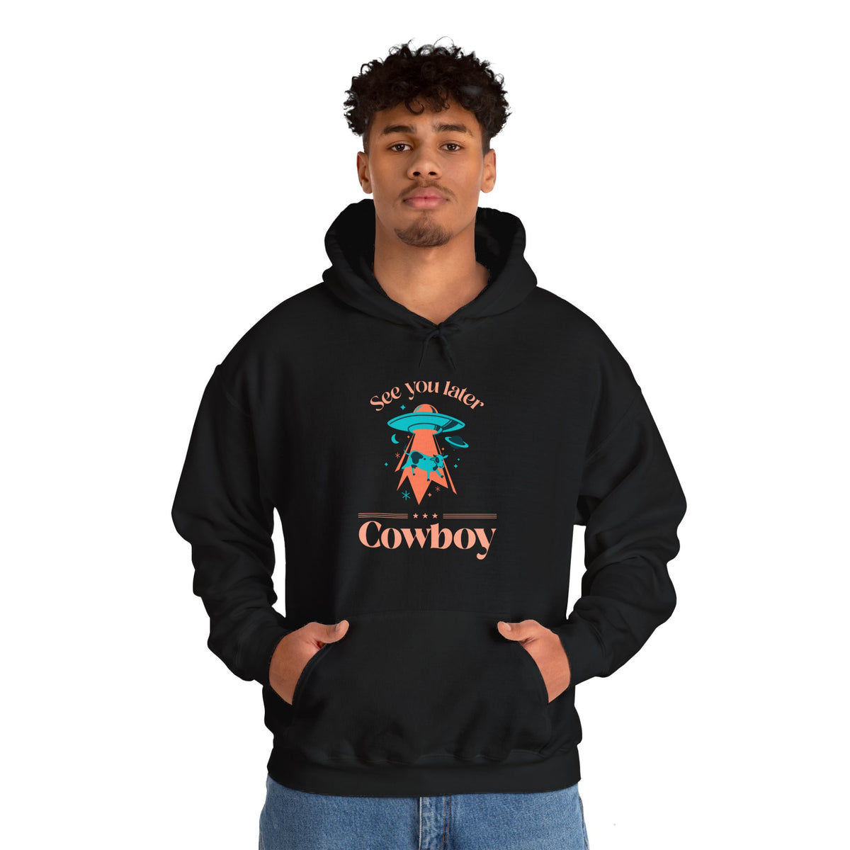 Funny Cow UFO Hoodie - See You Later Cowboy We Love SciFi