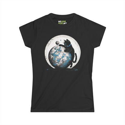 cat sci-fi woman's tee-Space Player Cat SciFi Women's Tee