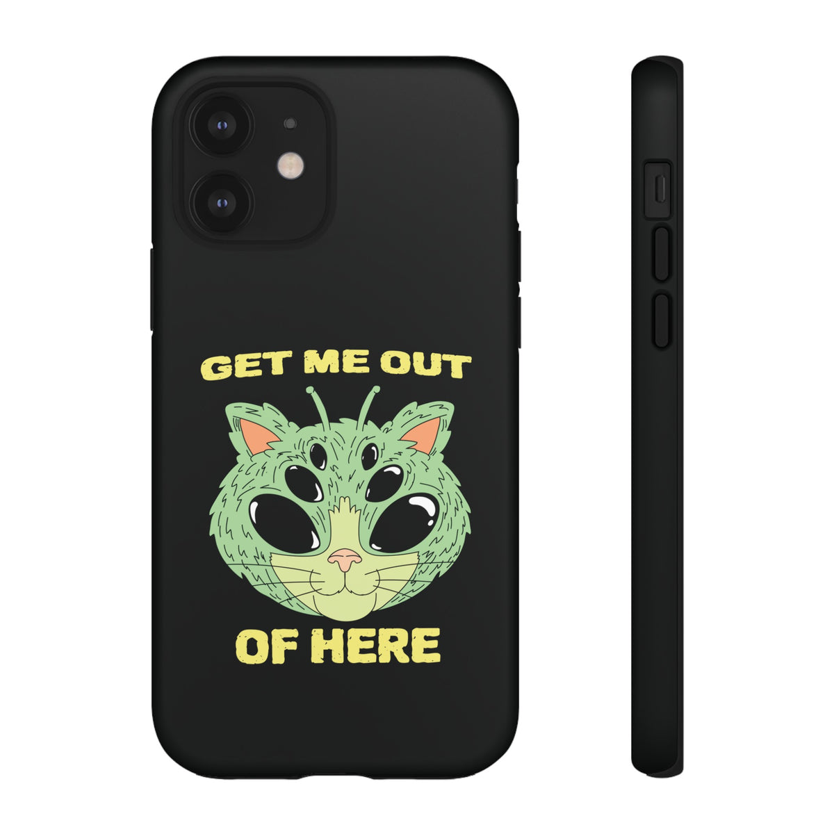 Out Of Here Funny UFO Cat Sci-Fi Tough iPhone Mobile Cases