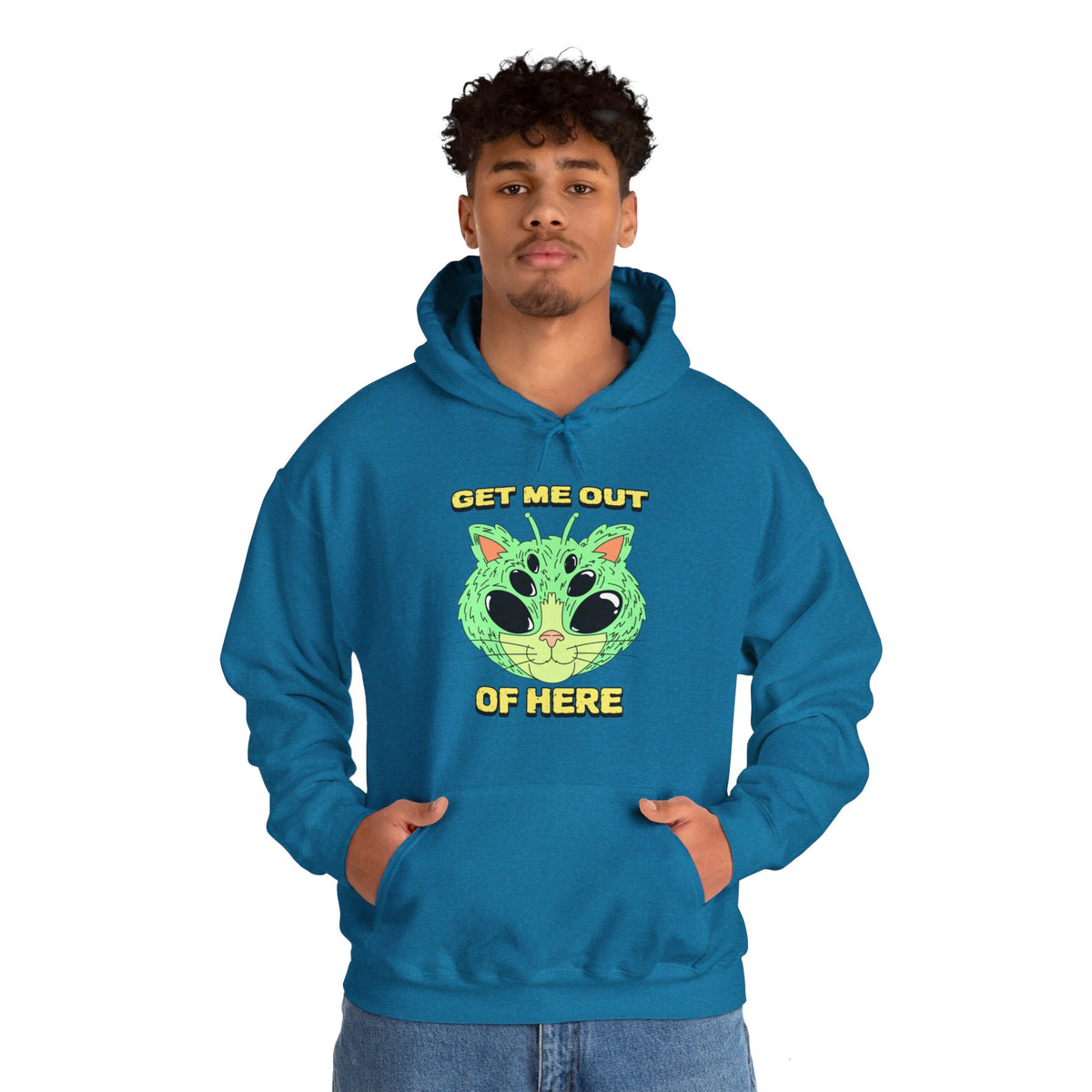 Get Me Out Of Here Funny Cat Alien Hoodie-welovescifi.net