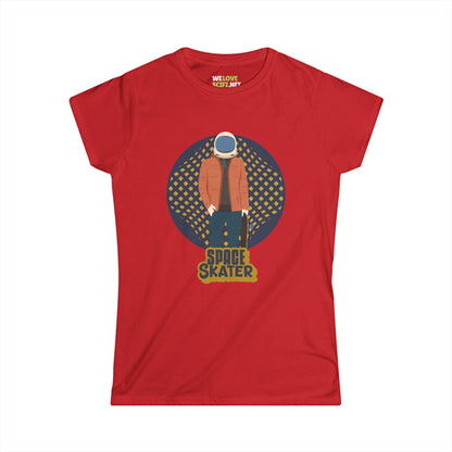 Space Skater Astronaut Woman's Tee - Sci-Fi Apparel