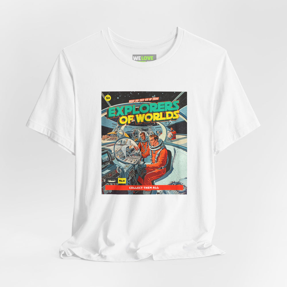 Explorers Of Worlds Retro Sci-Fi T-Shirt-welovescifi.net