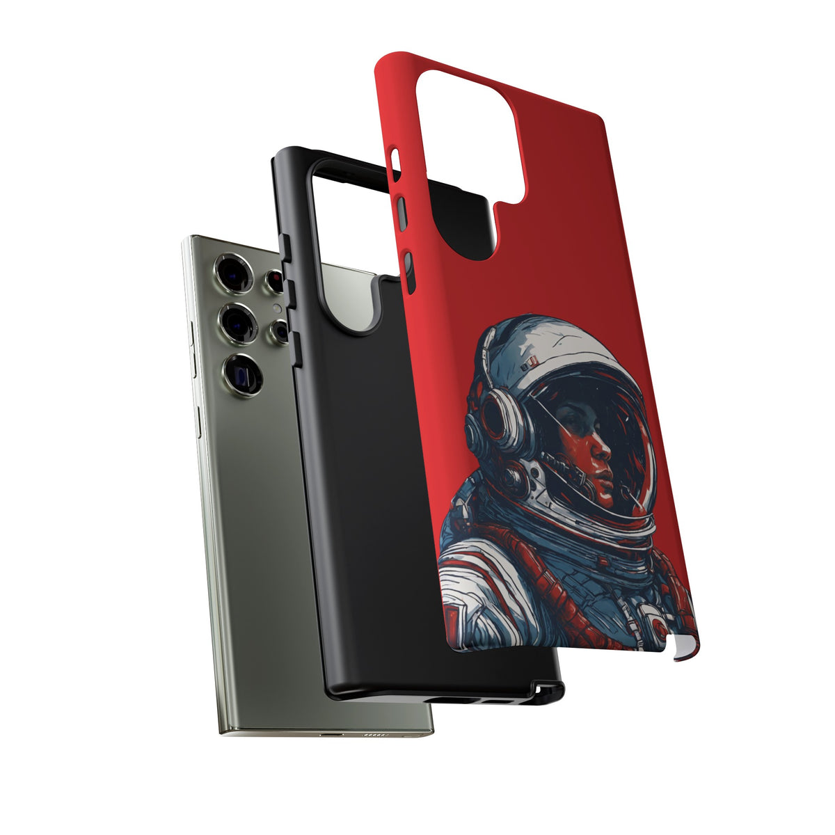 Astronaut In Red SpaceArt Tough Samsung Galaxy Mobile Cases