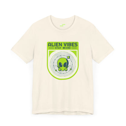 Alien Vibes Stay Weird Funny UFO Sci-Fi T-Shirt-welovescifi