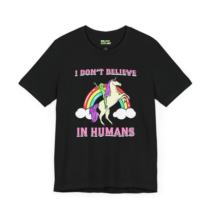 Humans Unicorn UFO Sci-Fi T-Shirt - Sci-Fi T-Shirt