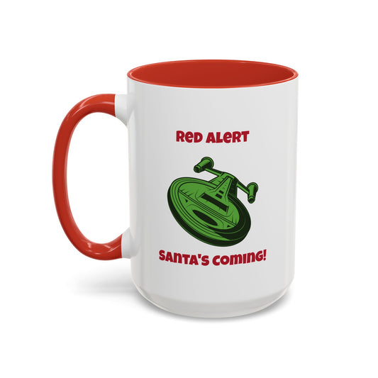 Red Alert Funny SciFi Christmas Accent Mug-welovescifi.net