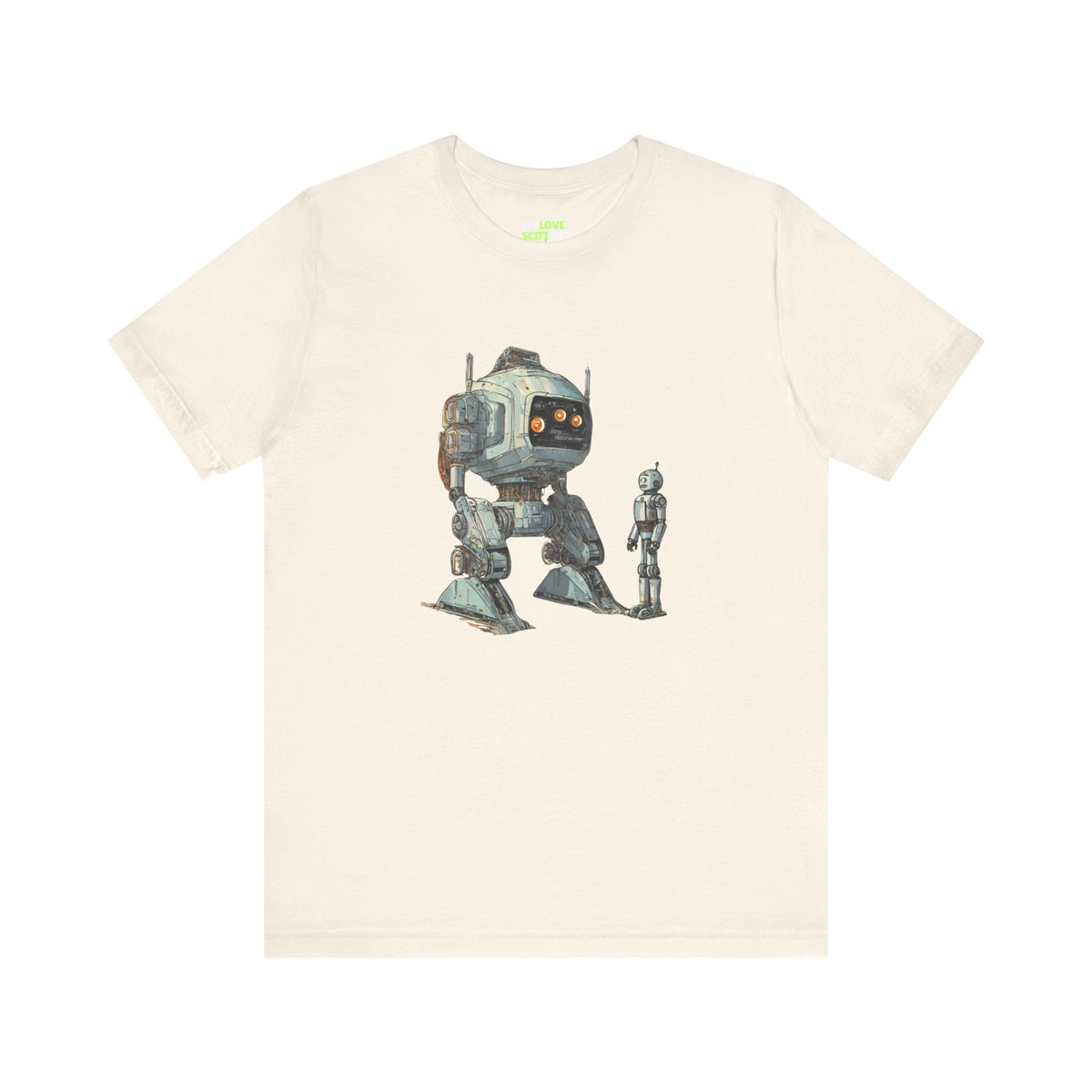 Robot Space Art T-Shirt | Let's Be Friends Sci-Fi Tee