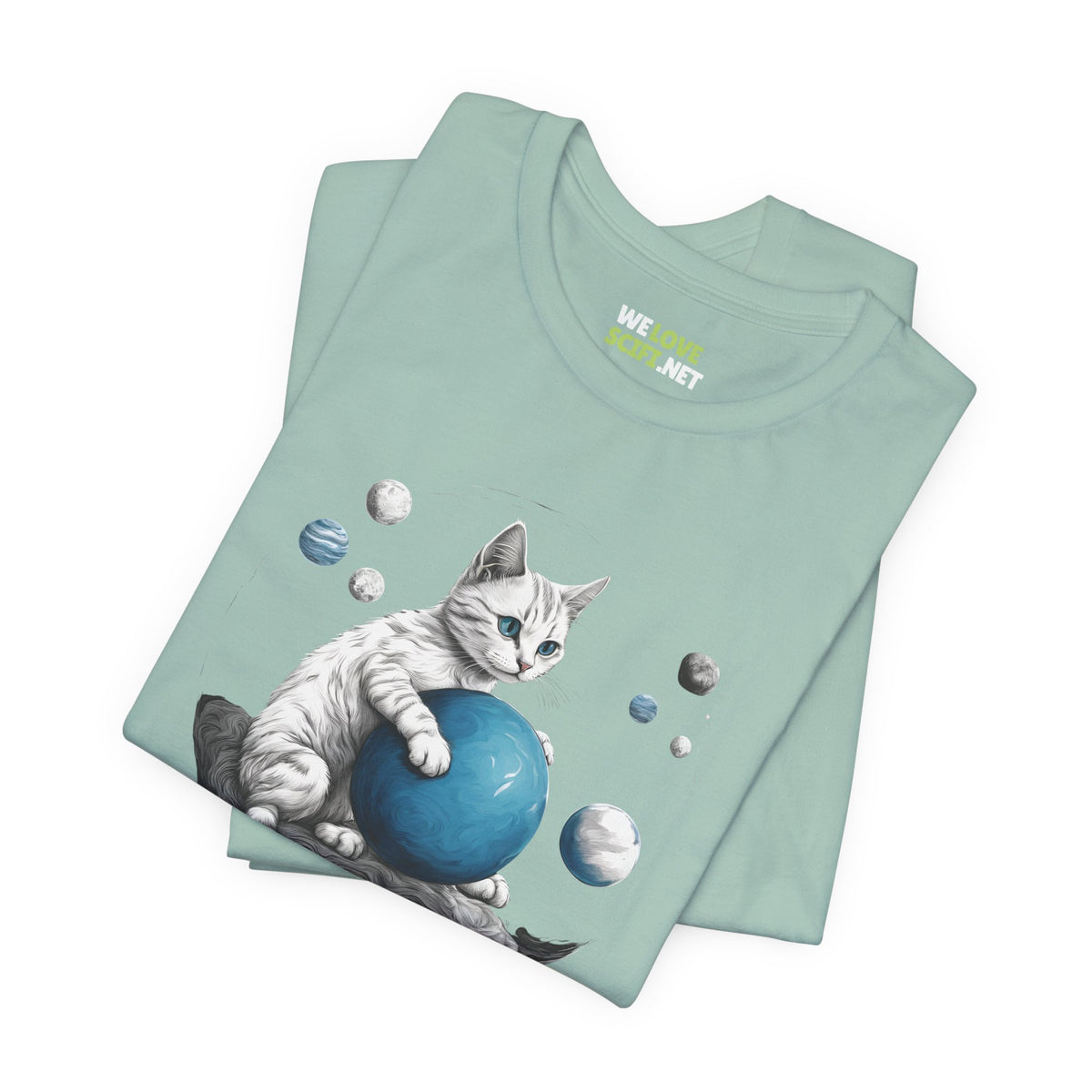 Space Player Cat Sci-Fi T-Shirt | Unique Sci-Fi Tees