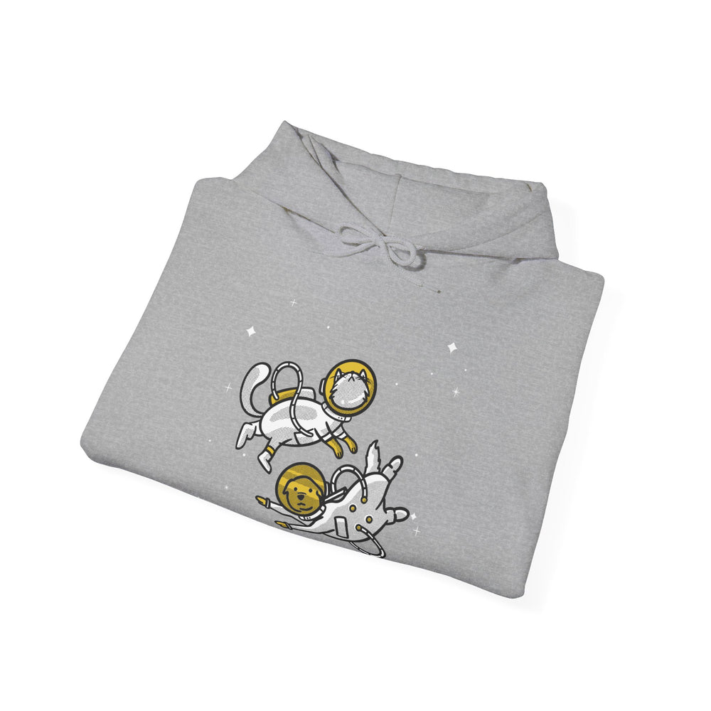 Space Buddies Hoodie - Funny Dog and Cat Astronaut Sci-Fi