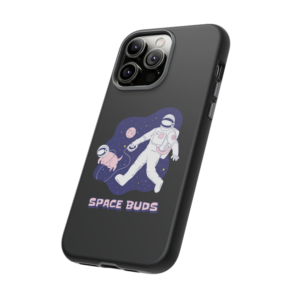 Space Buds iPhone Cases Fun Sci-Fi Astronaut & Dog Covers