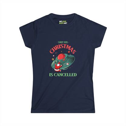 Christmas Is Cancelled Funny UFO Woman's Tee-welovescifi.net