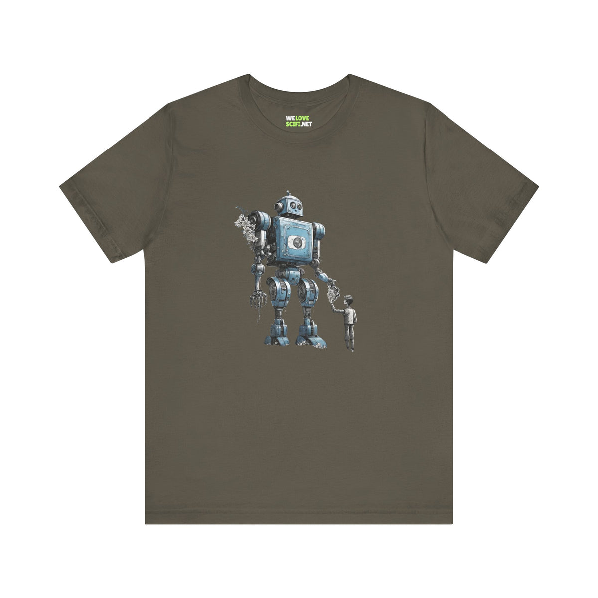 Bringing You Flower Robot SpaceArt SciFi T-Shirt-welovescifi