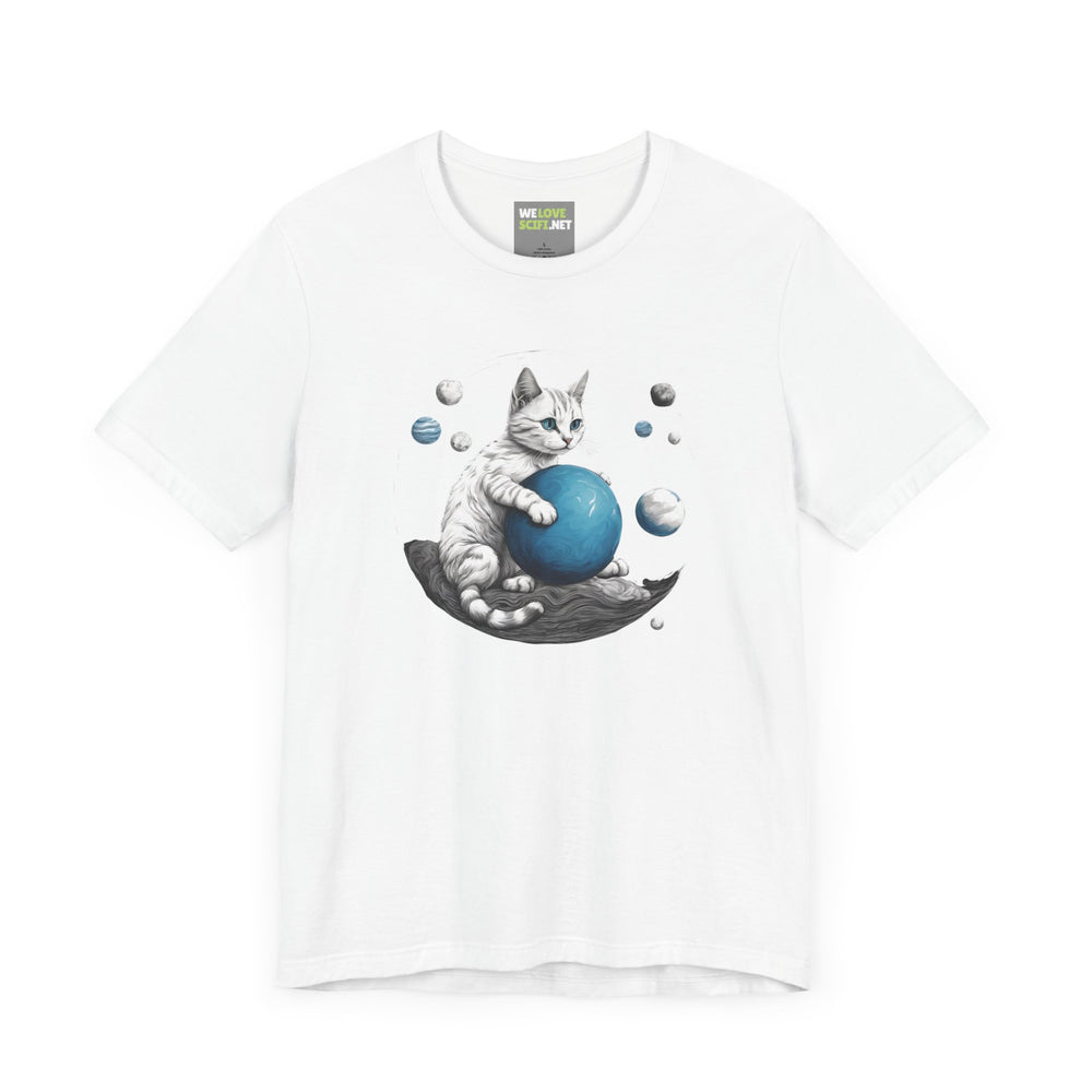 Space Player Cat Sci-Fi T-Shirt | Unique Sci-Fi Tees