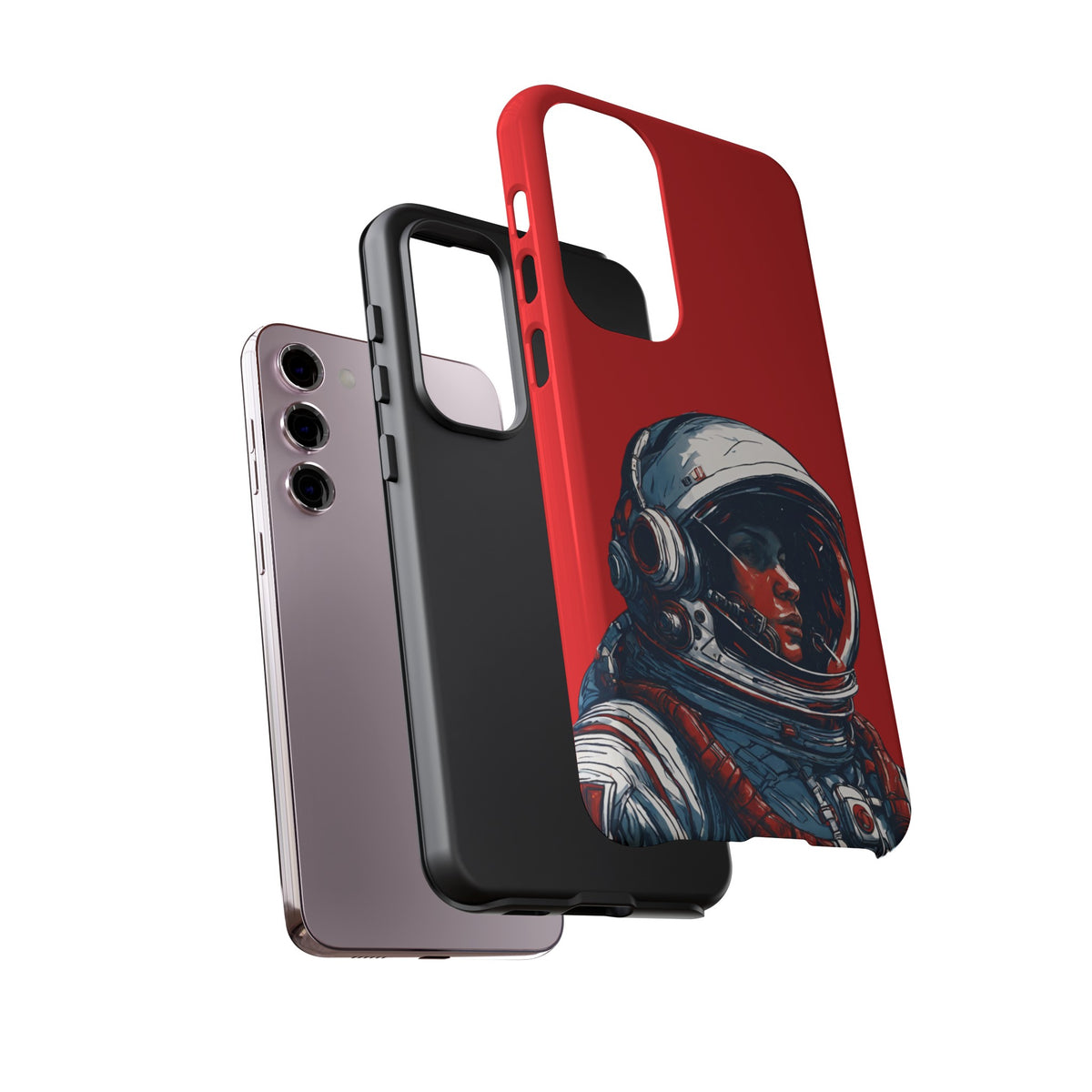 Astronaut In Red SpaceArt Tough Samsung Galaxy Mobile Cases