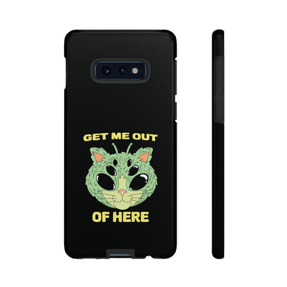 Get Me Out Of Here Funny UFO Sci-Fi Cat Tough Samsung Cases