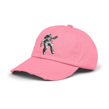 Don't Hold Me Back Space Art Unisex Astronaut Distrassed Cap