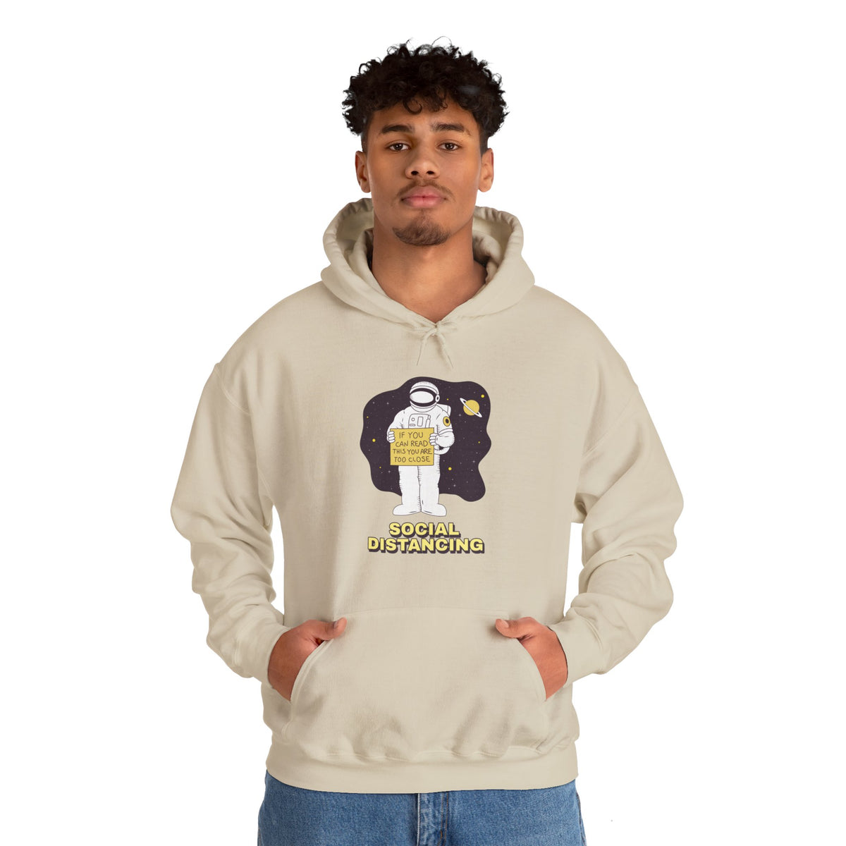 Social Distancing Astronaut Hoodie | Funny Sci-Fi Pullover