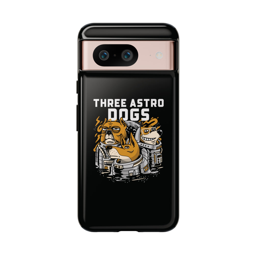 Three Astro Dogs Funny Sci-Fi Tough Google Pixel Mobile Cases-welovescifi.net