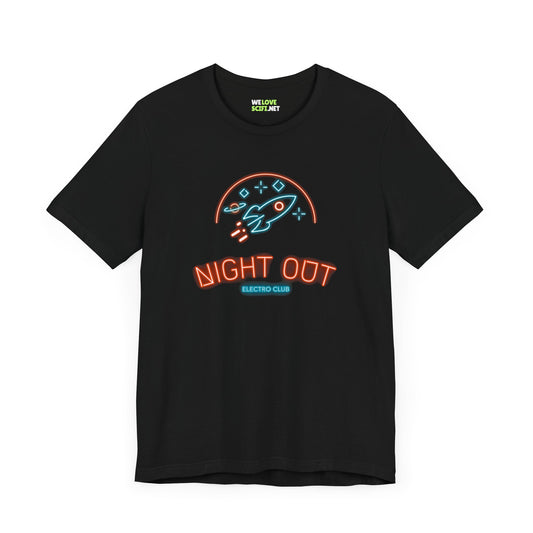 Night Out Retro Sci-Fi T-Shirt | Classic Space Design