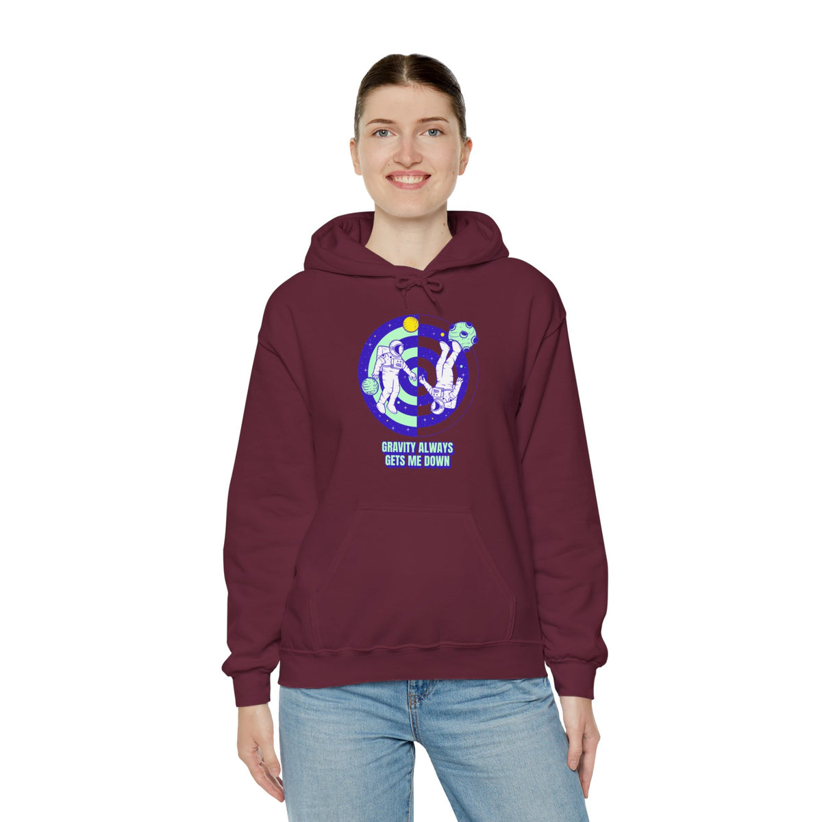 Down Funny Astronaut Sci-Fi Hoodie-welovescifi.net