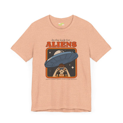 ufo sci-fi t-shirt-Just Look Behind UFO Sci-Fi T-Shirt