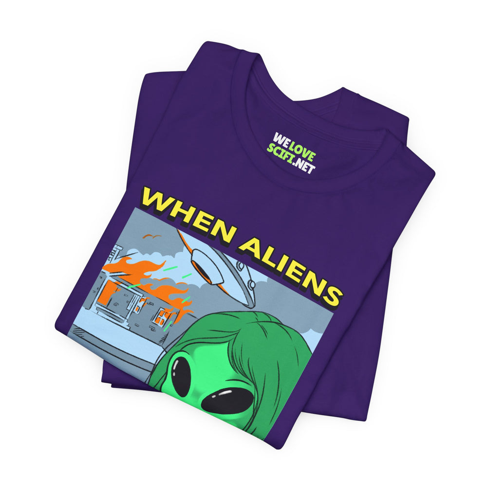 When Aliens Crush Your Party Funny Meme Sci-Fi T-Shirt-welovescifi.net