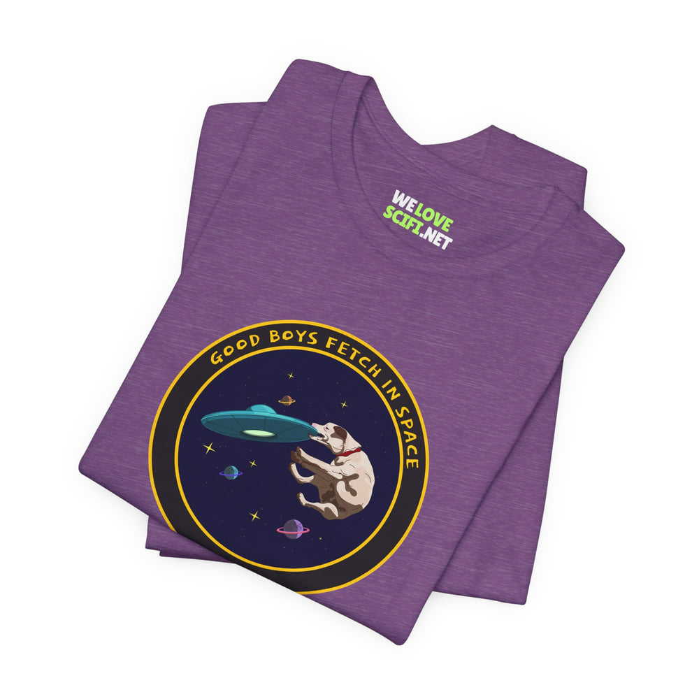 Good Boys Fetch in Space Funny Dog UFO T-Shirt WeLoveSciFi