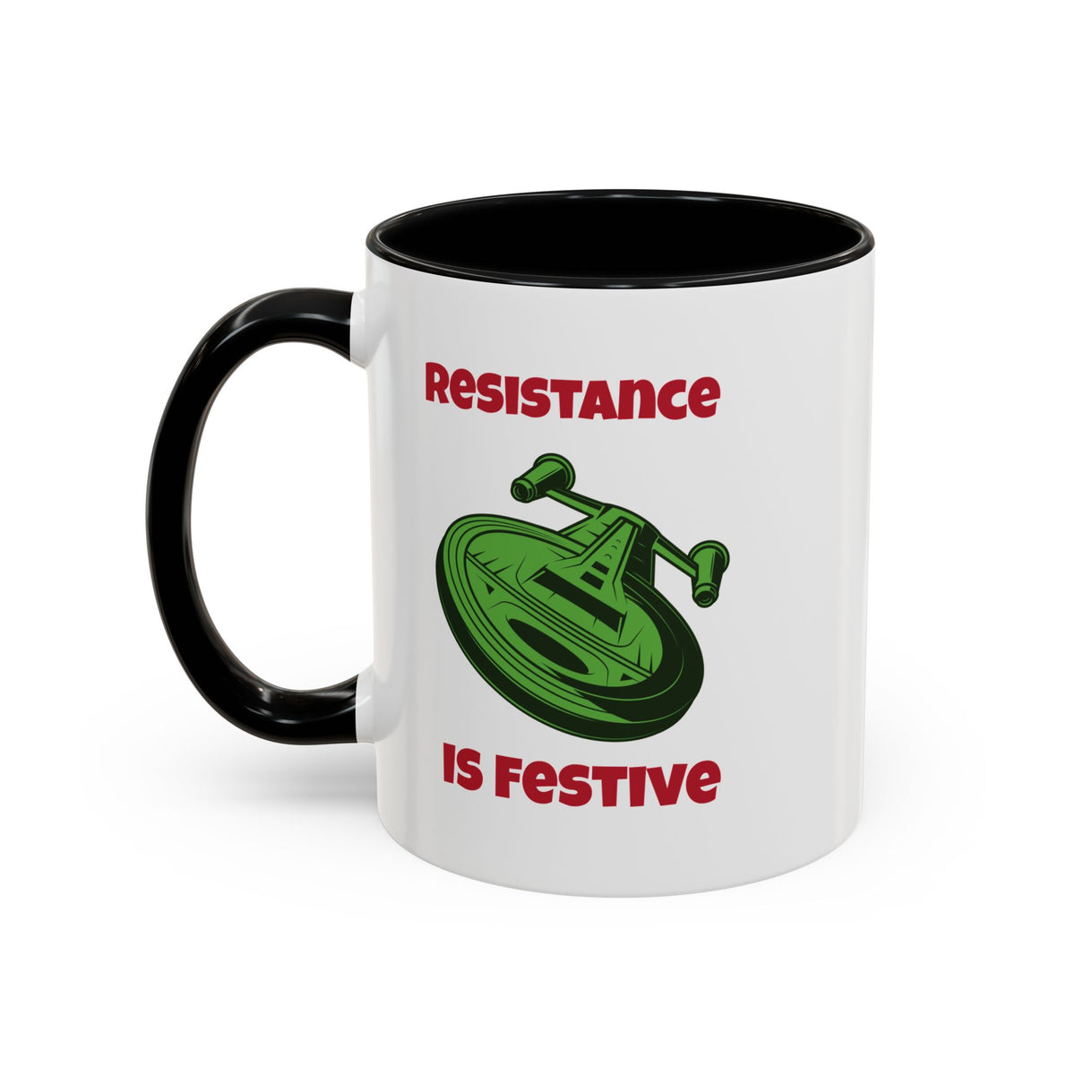 Resistance Is Festive Funny SciFi Christmas Accent Mug-welovescifi.net